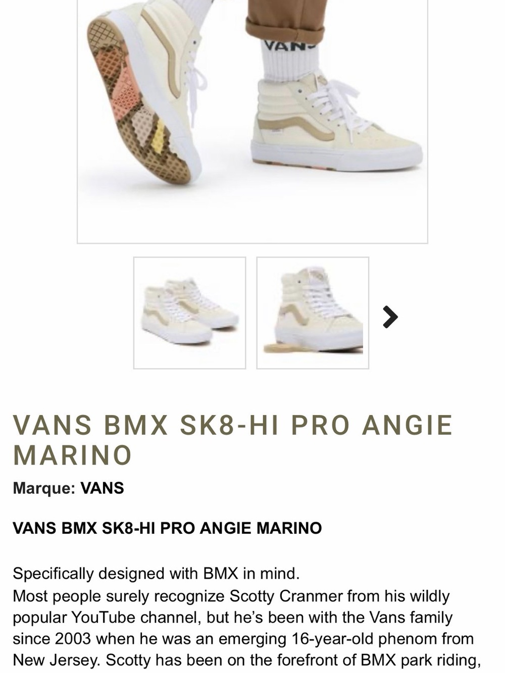 Vans High-Top Sneakers in Cream and Tan - Picture 11 of 11